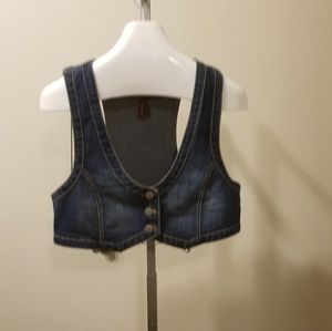 Crop Denim Vest